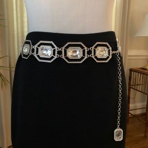 St. John Crystal Chain Belt